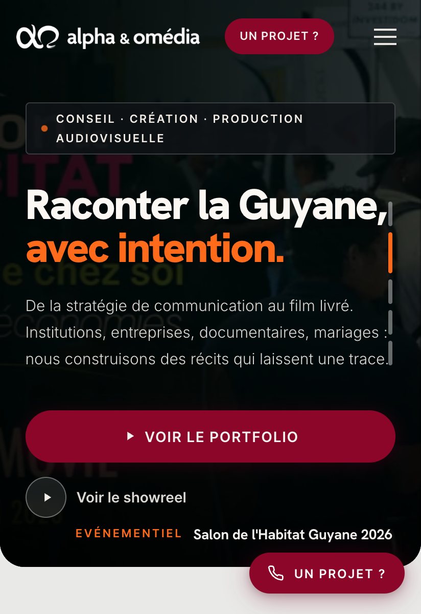 Aperçu du site alpha & omédia réalisé par yanaweb
