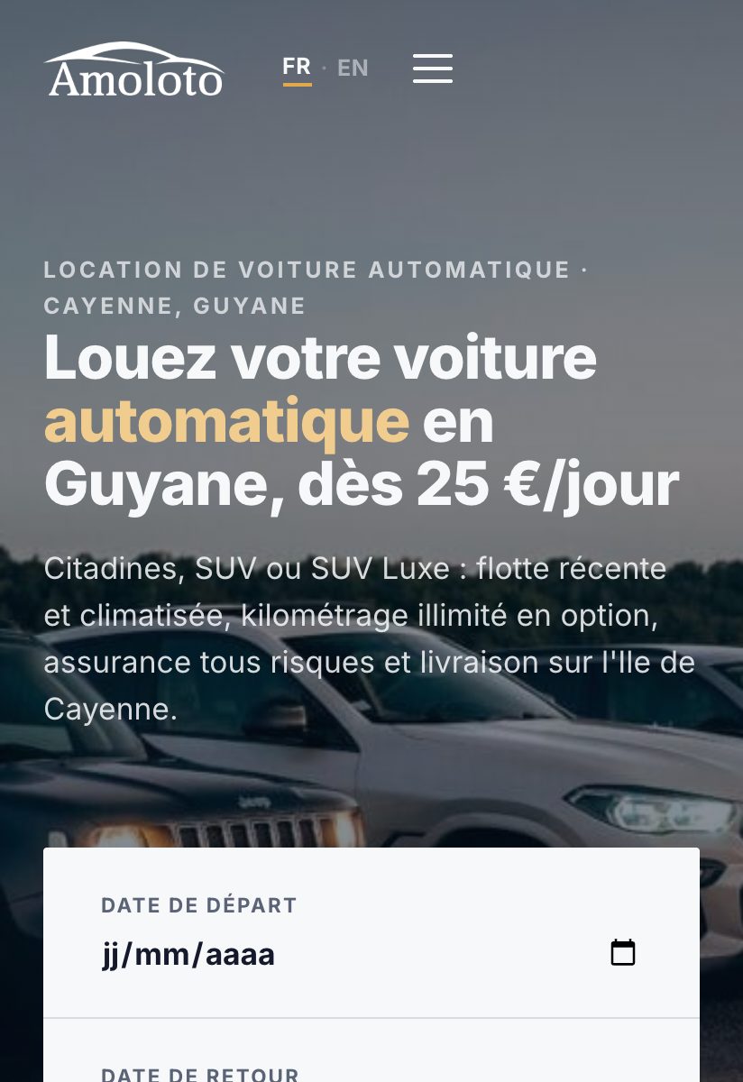 Aperçu du site Amoloto réalisé par yanaweb