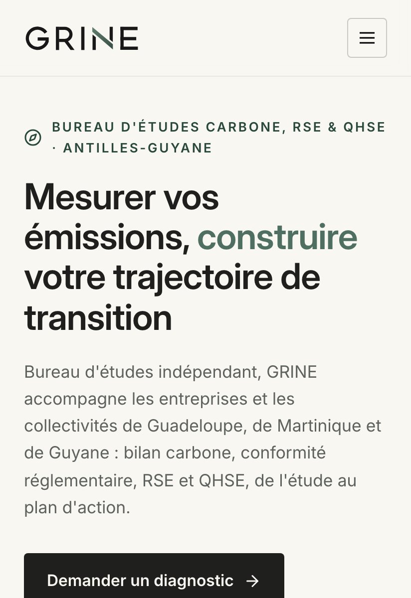 Aperçu du site GRINE réalisé par yanaweb
