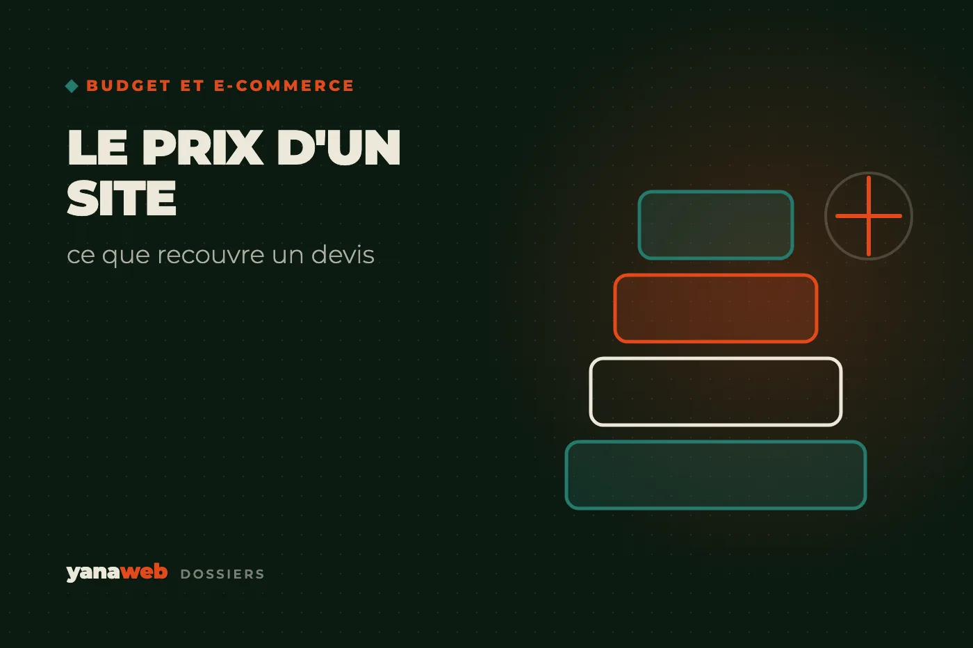 Des blocs empilés symbolisant les postes d'un devis de site internet