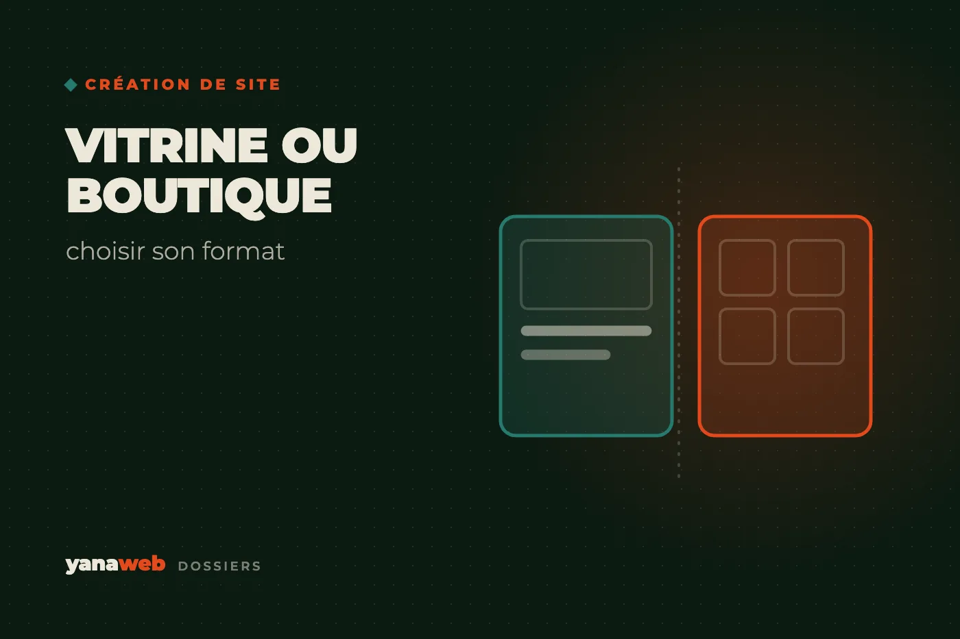 Deux fenêtres côte à côte, l'une pour un site vitrine, l'autre pour une boutique